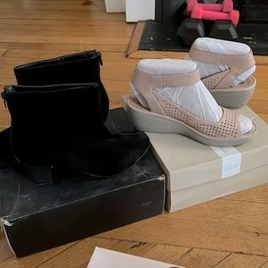 2pair bundle Clark’s sandals/ torrid booties 11wide